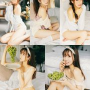 Chinese cute model - Beautiful fox girl and bunch of grapes