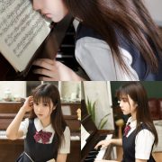 [MTCos] 喵糖映画 Vol.004 - Chinese model - School Girl practicing and playing the Piano