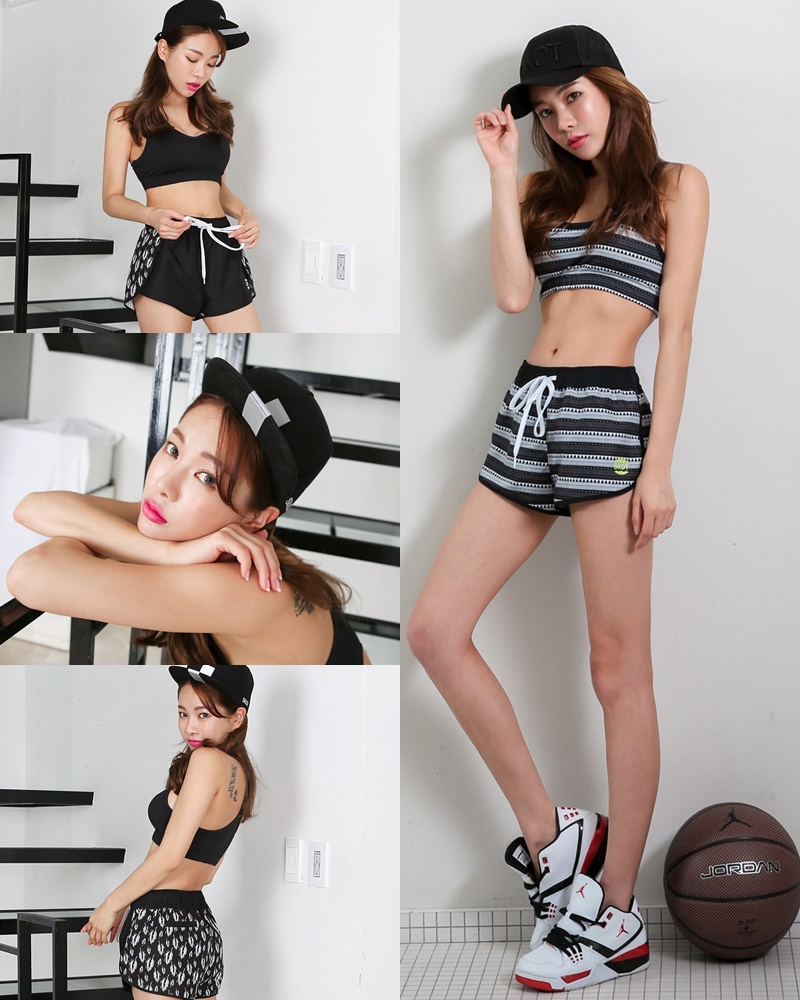 An Seo Rin - Short Shorts Fitness set - Korean model and fashion