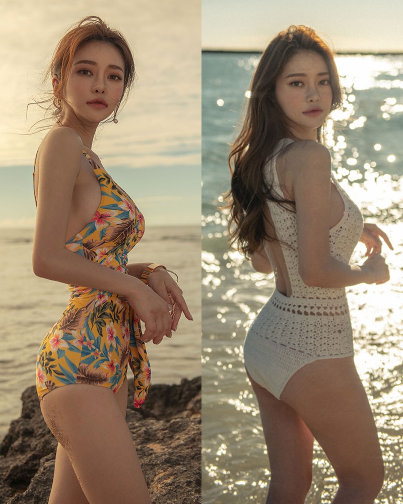 Korean Fashion Model - Kim Moon Hee as an Angel in Summer Swimsuit - TruePic.net