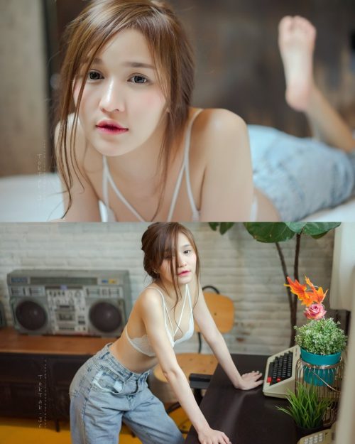 Thailand Hot Model - Patcharaporn Chaopitakwong - White Bra and Jean - TruePic.net