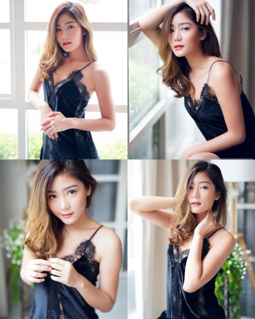 Thailand hot model Pattaravadee Boonmeesup vs Photo album Black Magic Sleepwear