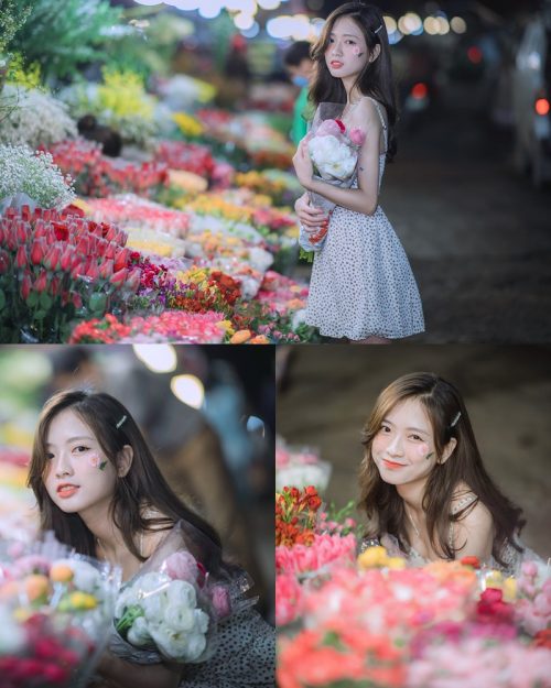 Vietnamese Hot Girl Linh Hoai - Strolling on the flower street - TruePic.net