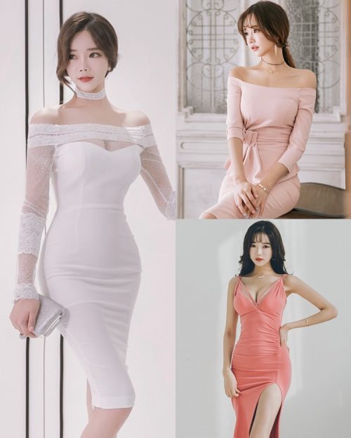 Korean Fashion Model - Kang Eun Wook - Slim Fit Bodycon Dress - TruePic.net