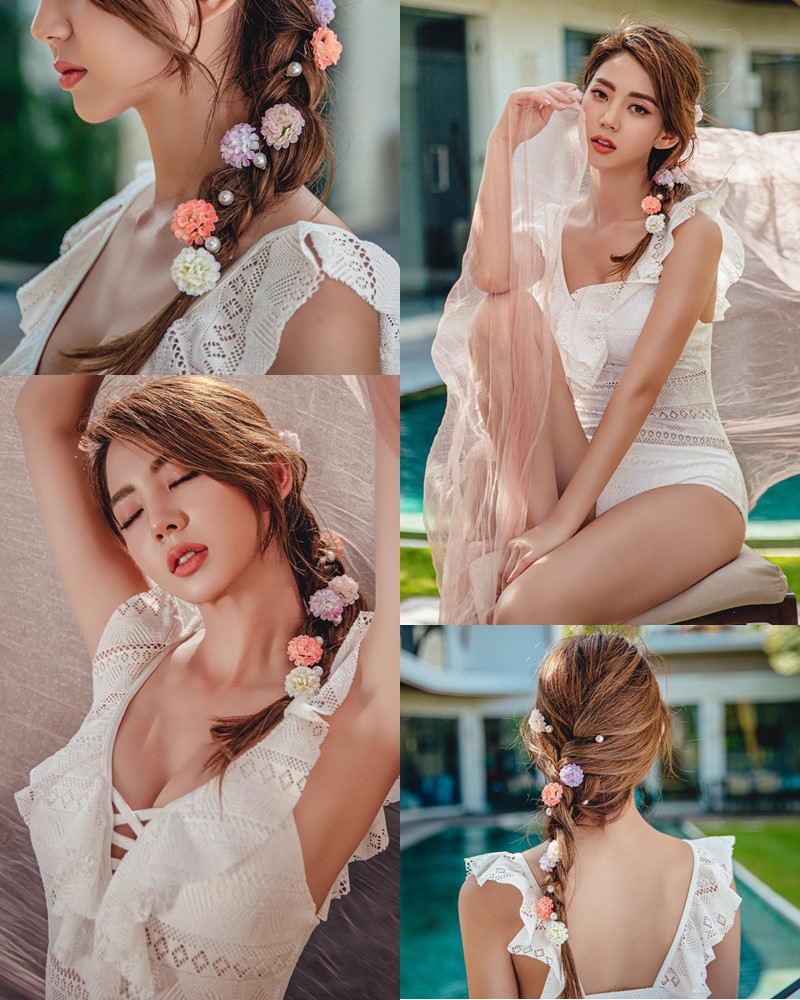 Korean Fashion Model - Lee Chae Eun - Linda One Piece Swimsuit - TruePic.net