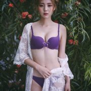 Lee Chae Eun - Korean Fashion Model - Purple Lingerie Set - TruePic.net