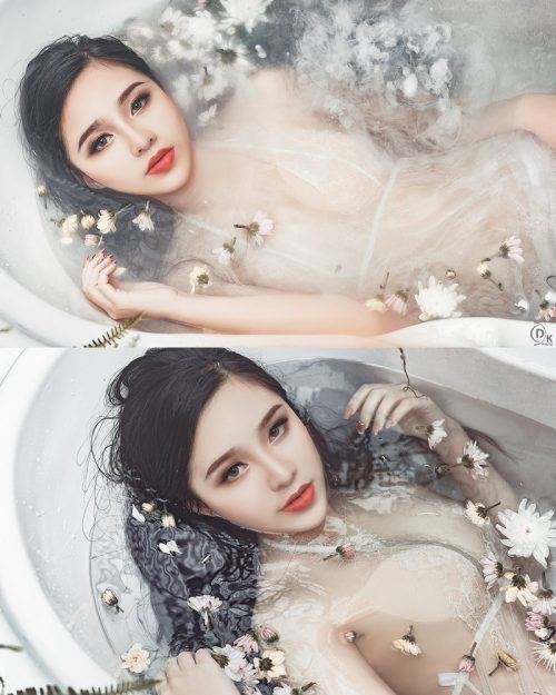 Vietnamese Model - Beautiful Fairy Flower In The Bath - TruePic.net