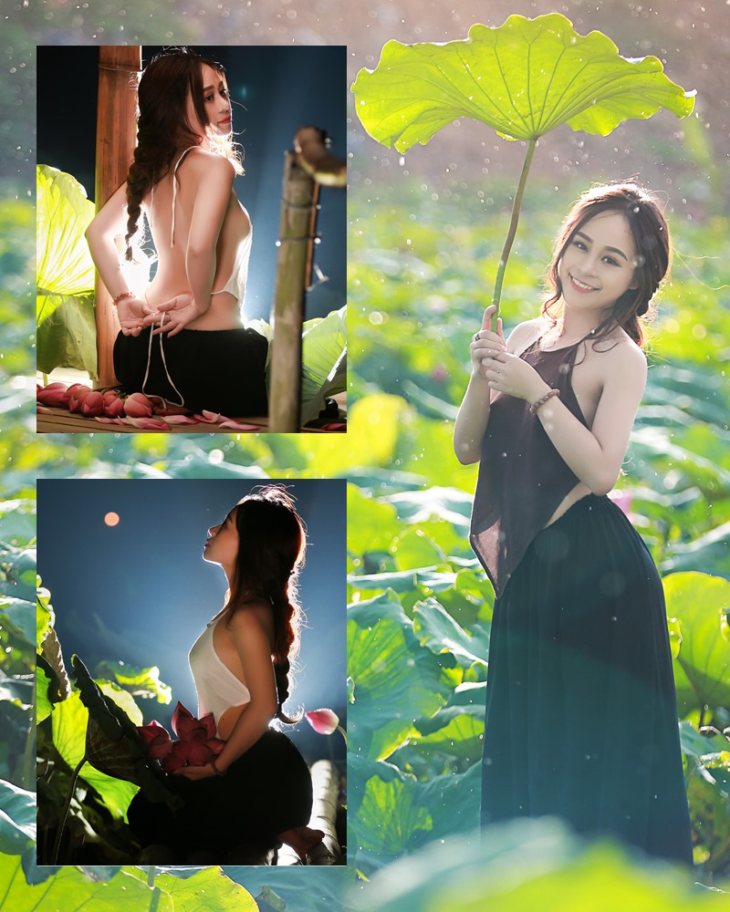 Vietnamese Model - Ha Minie - Beauty Girl and Lotus Flower #2 - TruePic.net