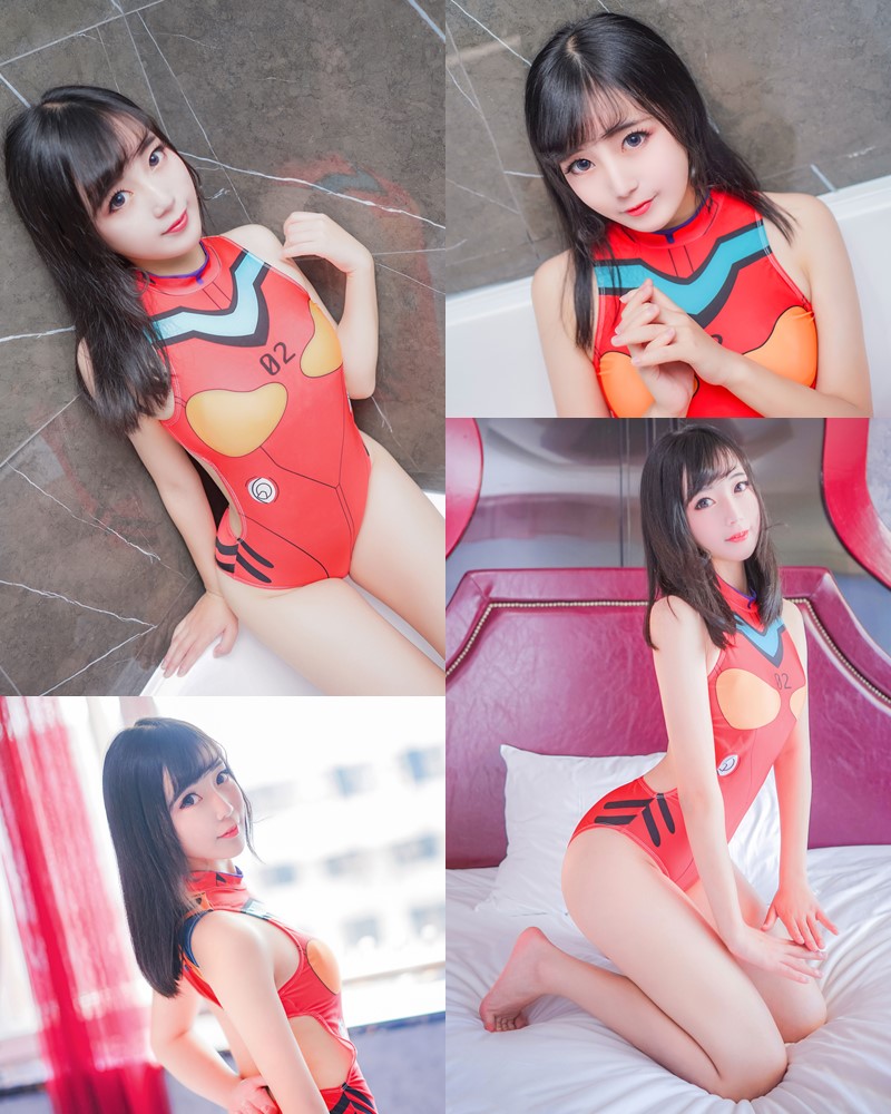 [MTCos] 喵糖映画 Vol.038 – Chinese Cute Model – Red Line Monokini - TruePic.net