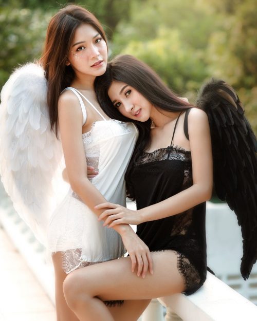 Thailand Model - Phitchamol Srijantanet and Pattamaporn Keawkum - Angel and Demon - TruePic.net